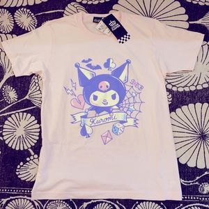Listen Flavor Sanrio Kuromi pastel pink T shirt